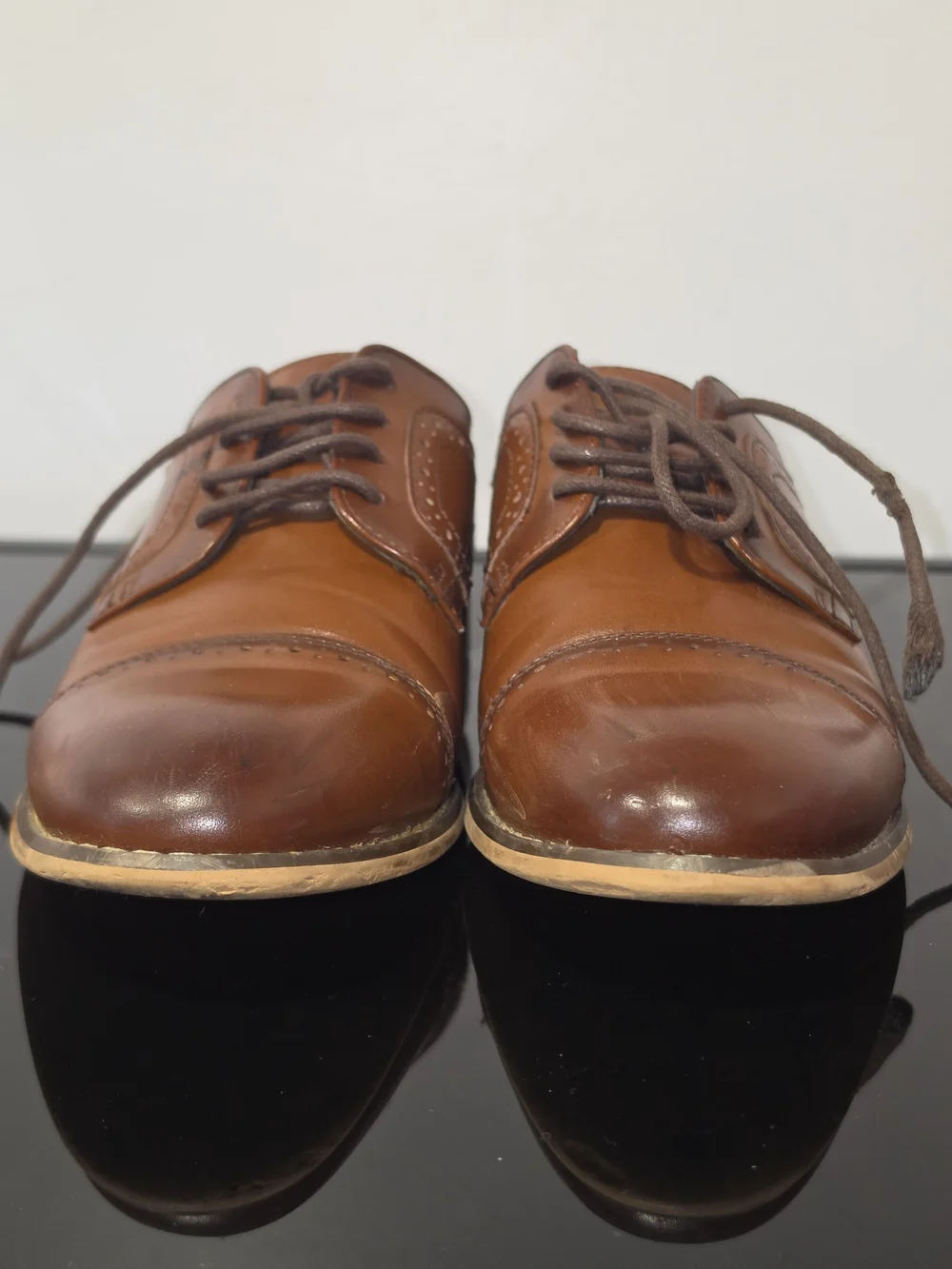 Stacy Adams Dickinson Cap Toe Oxford Tan Dress Shoe Boy's Size 3